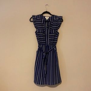 Monteau Navy Striped Dress Medium